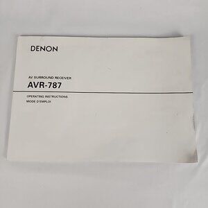 Denon AVR-787 AV Receiver Owners‎ Manual